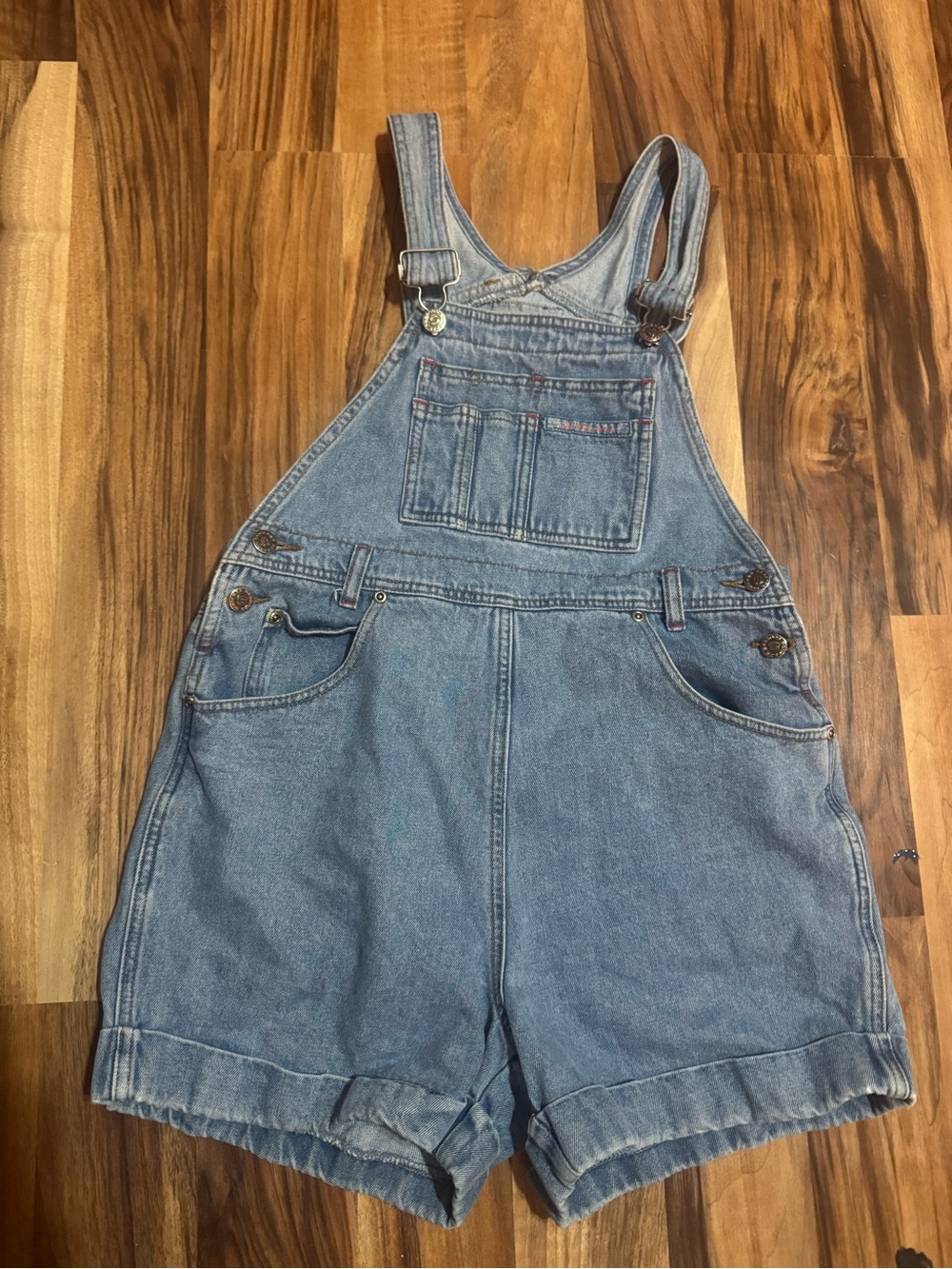Squeeze Light Blue Denim Short Overalls